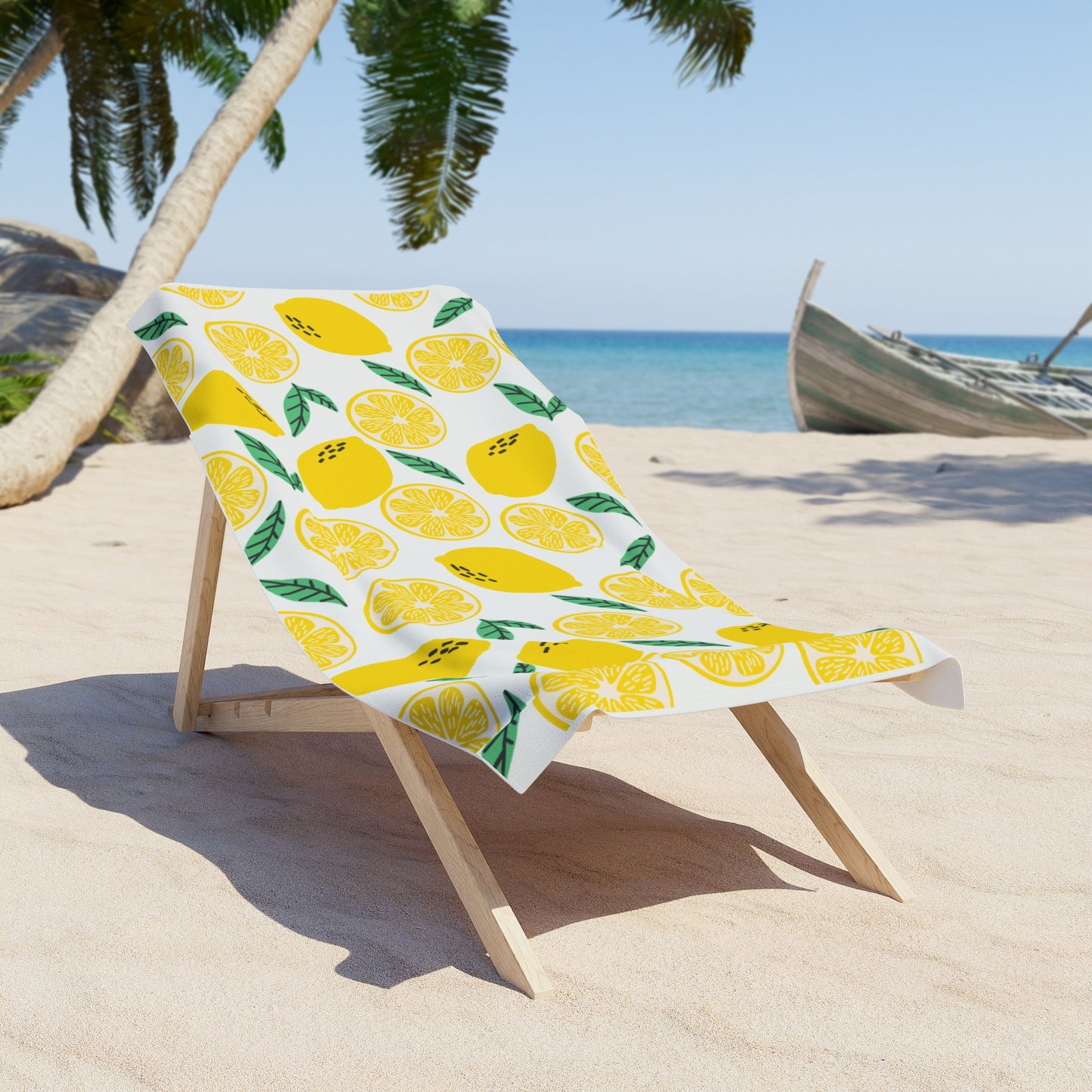 Lemon Slice Beach Towel - 30" × 60"