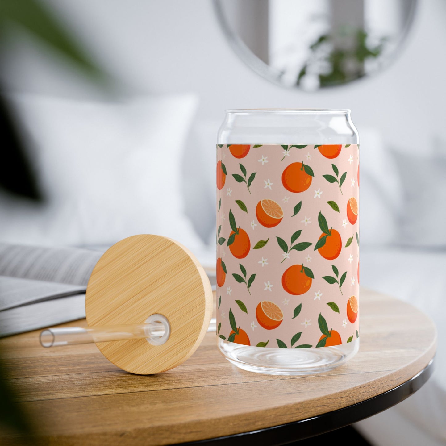 Citrus Burst Sipper Glass - 16oz with Straw - Perfect for Summer Drinks & Gatherings
