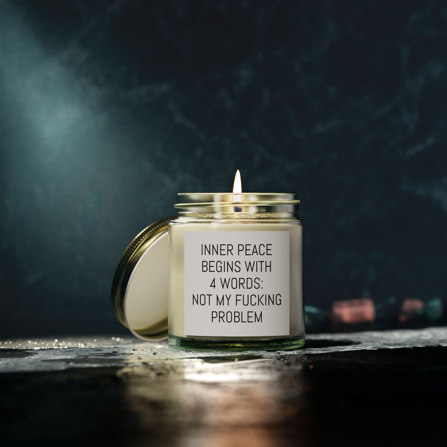 Inner Peace Scented Candle - Coconut Apricot Wax (4oz & 9oz) - Not My F*cking Problem