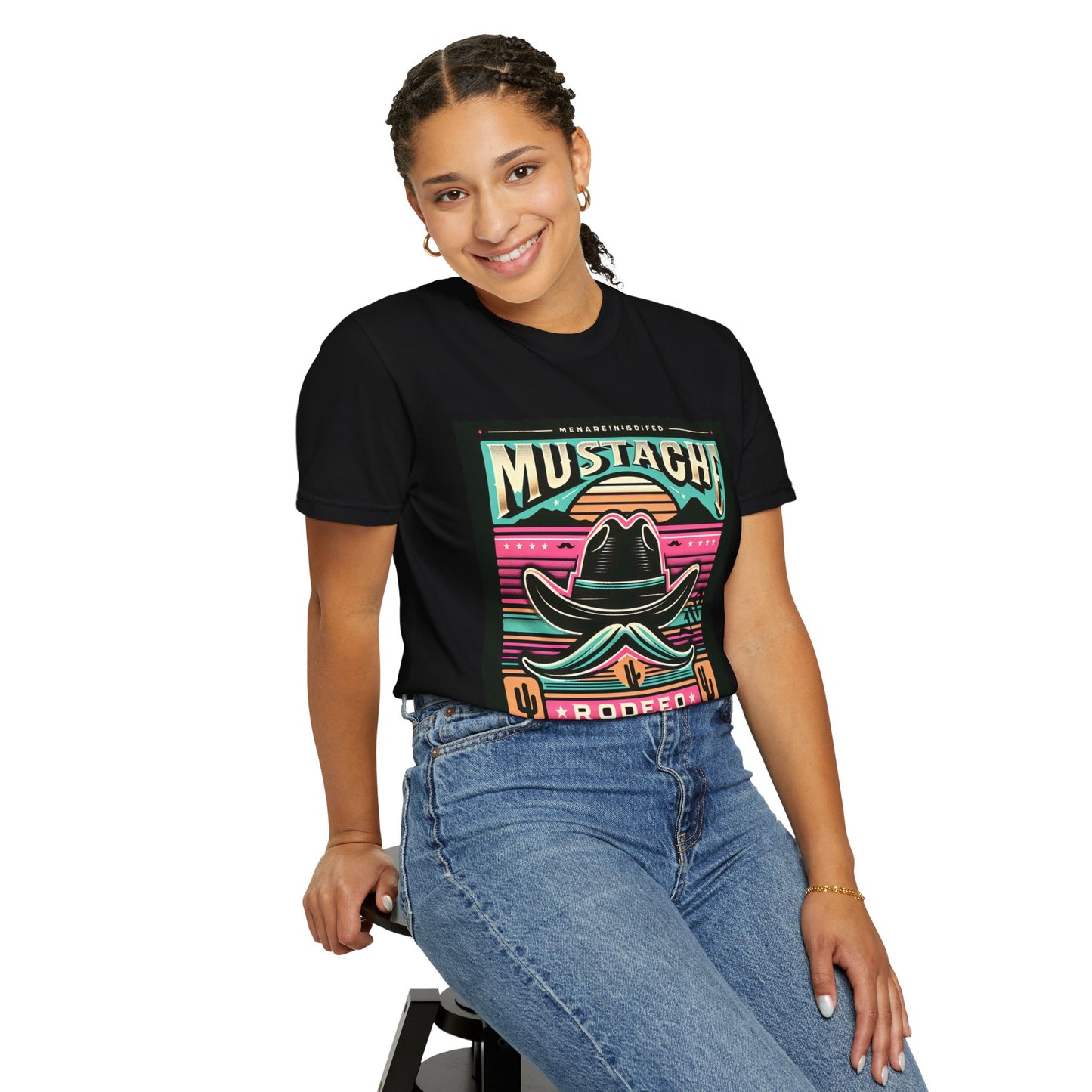 Mustache Cowboy Retro Tee