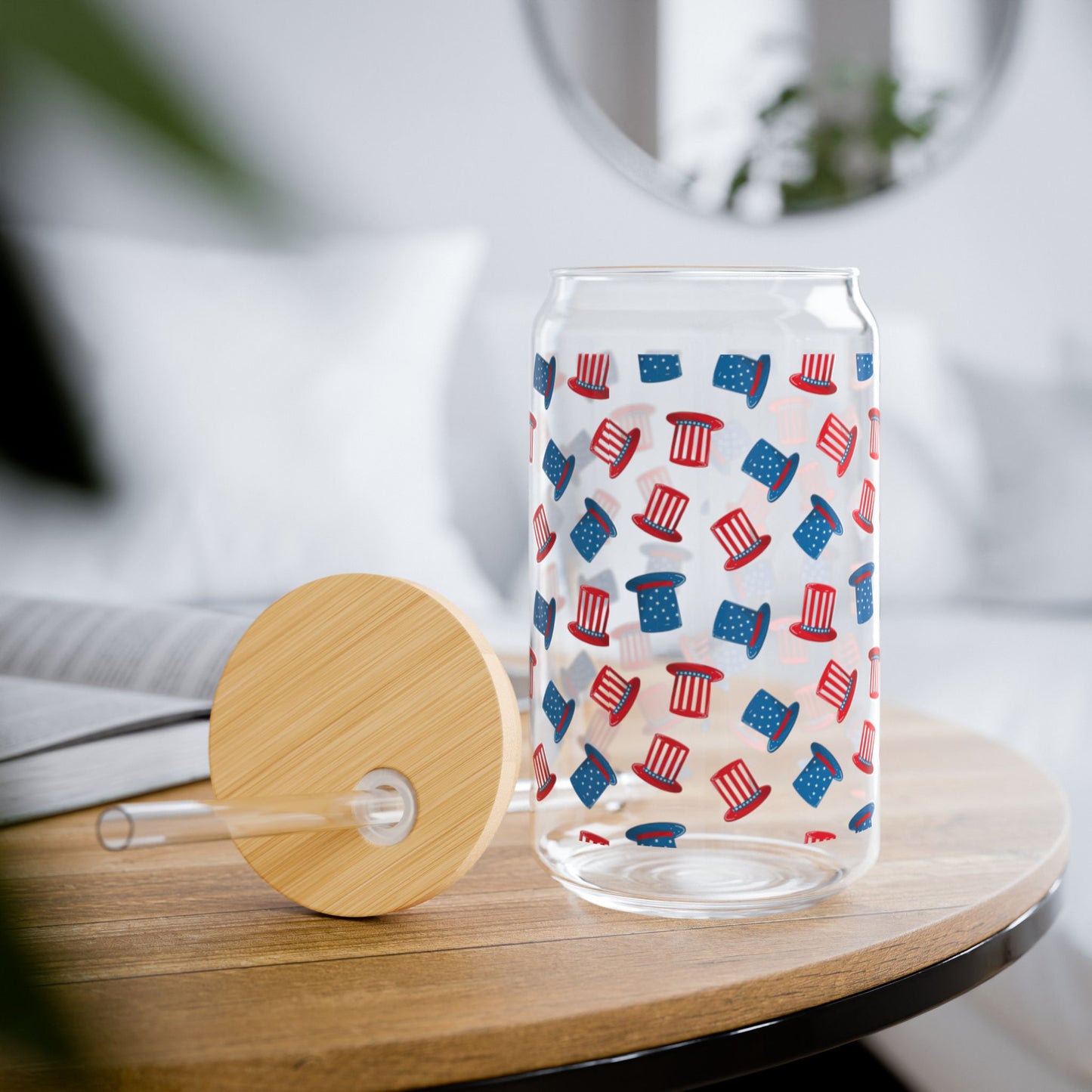 Patriotic Hats Sipper Glass - 16oz