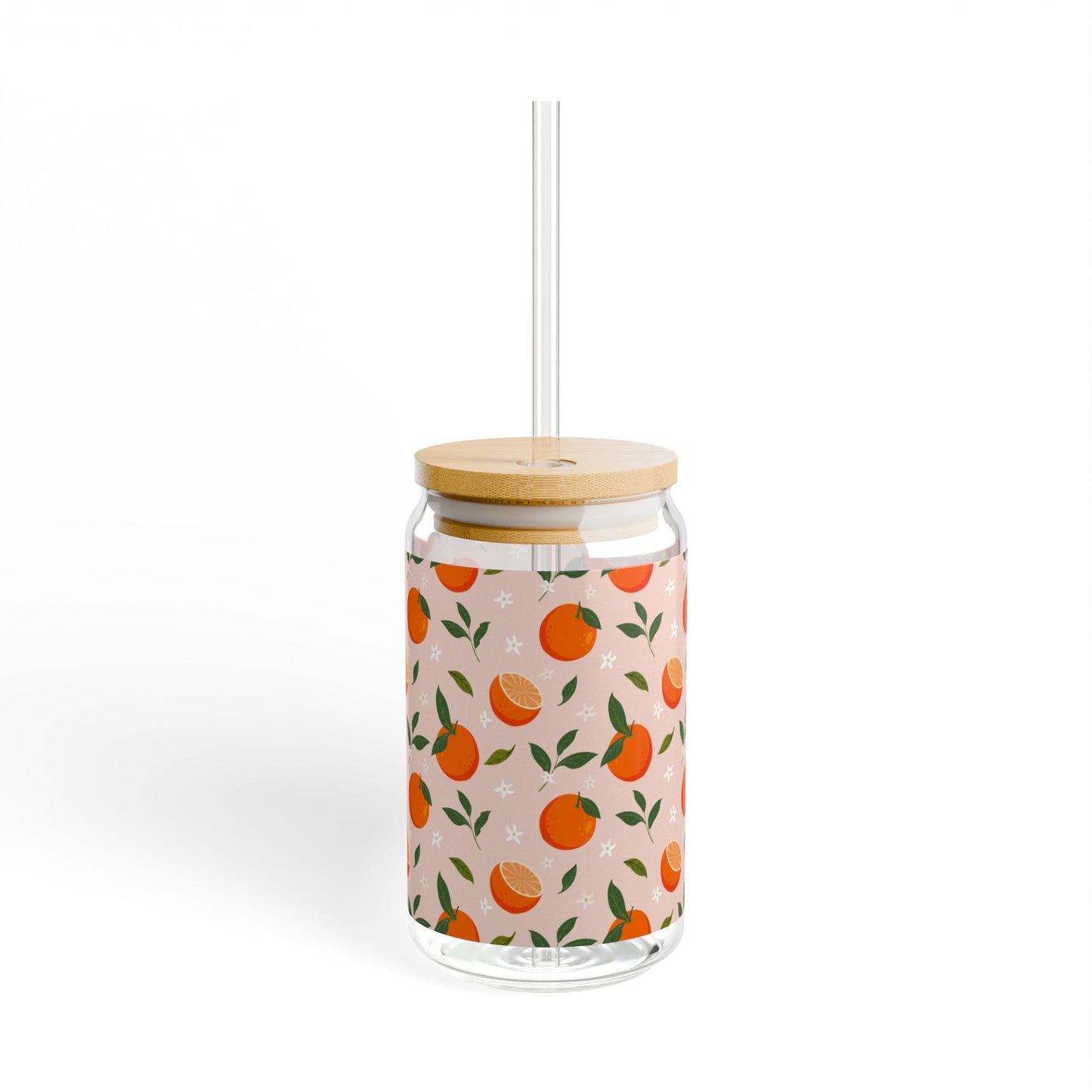 Citrus Burst Sipper Glass - 16oz with Straw - Perfect for Summer Drinks & Gatherings