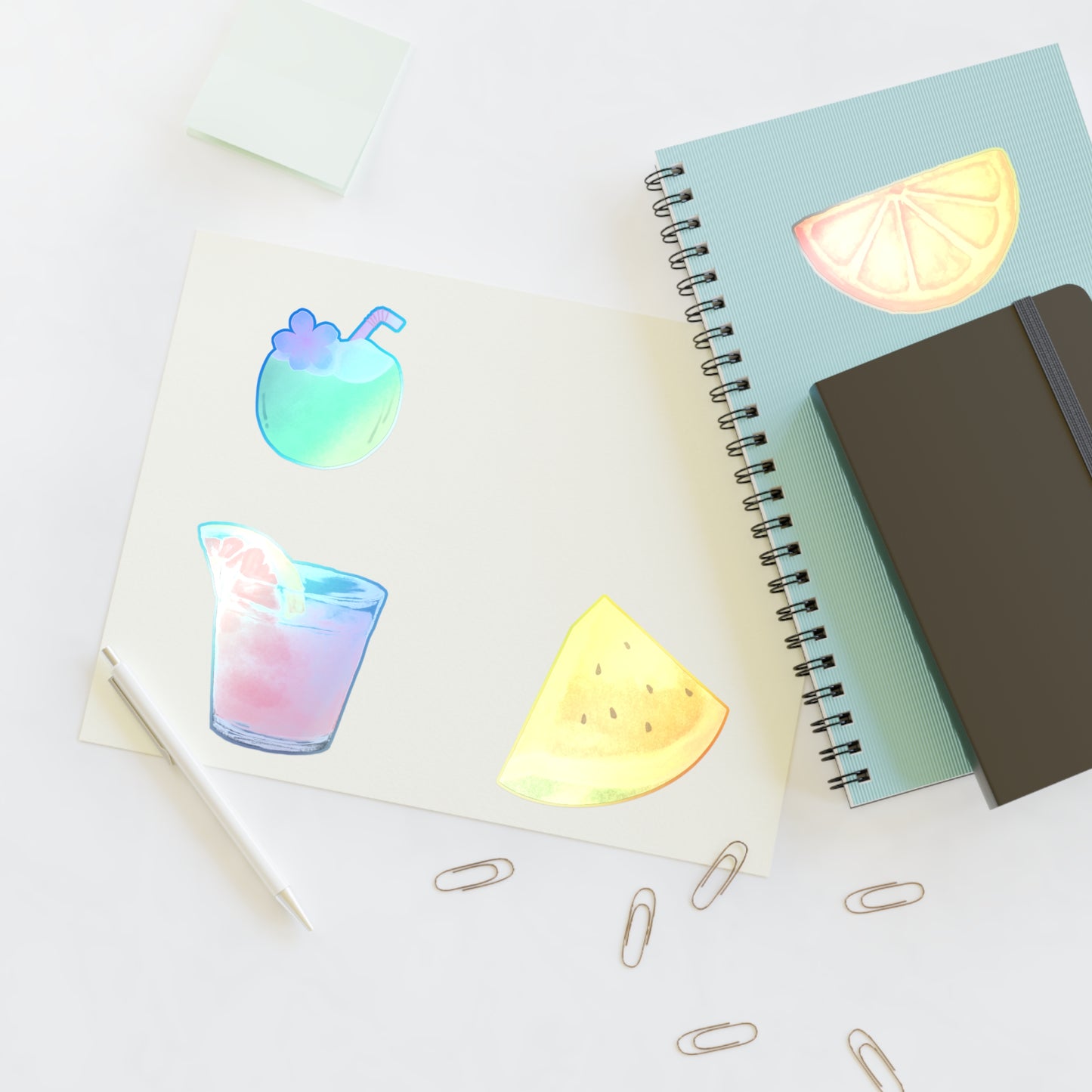 Decal Stickers - Cute Fruit and Beverage Design for Water Bottles, Laptop, Drinkware