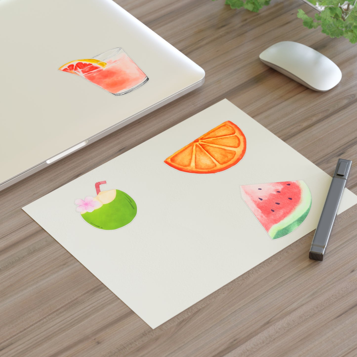 Decal Stickers - Cute Fruit and Beverage Design for Water Bottles, Laptop, Drinkware