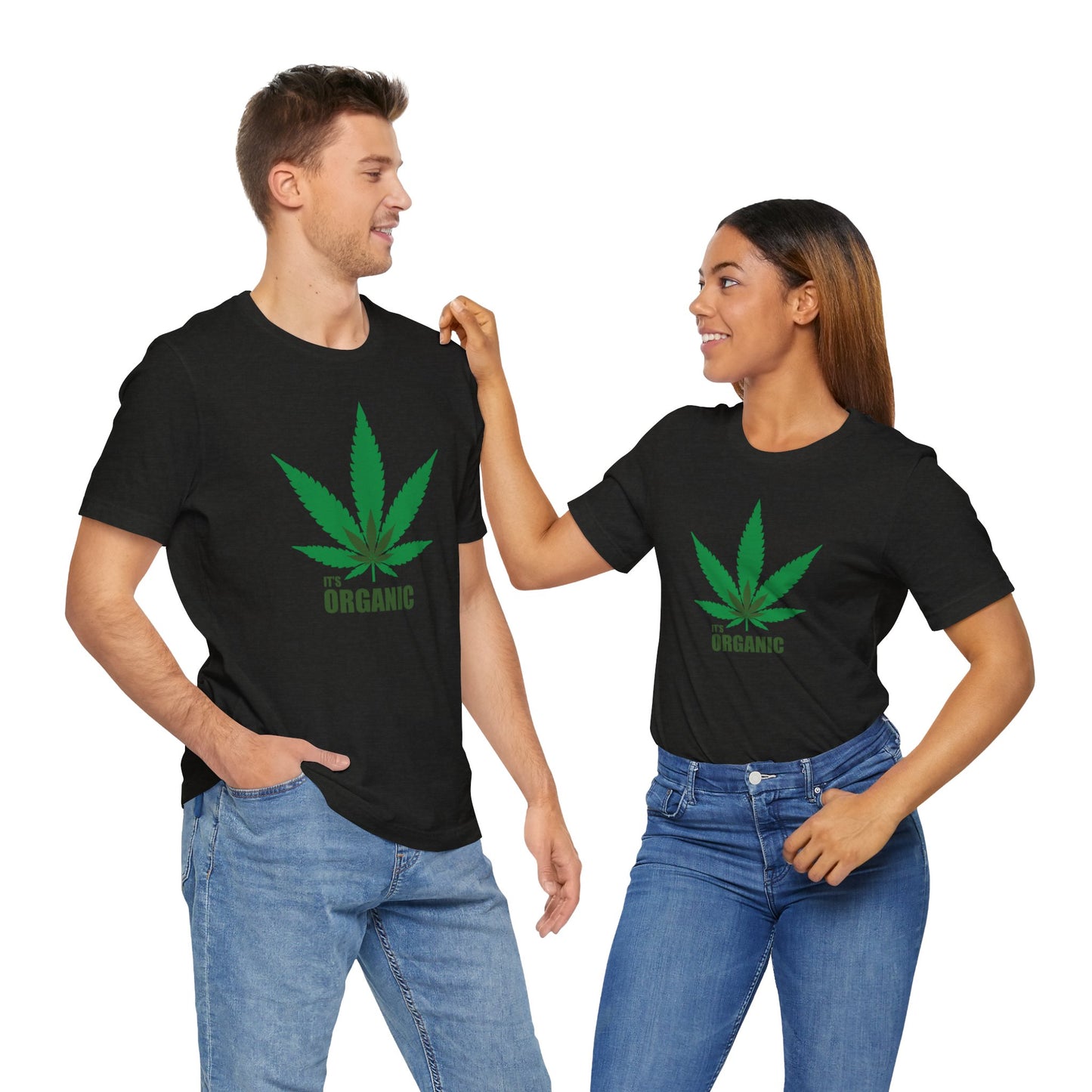 Organic Cannabis Leaf Unisex Tee - Eco-friendly Short Sleeve T-shirt