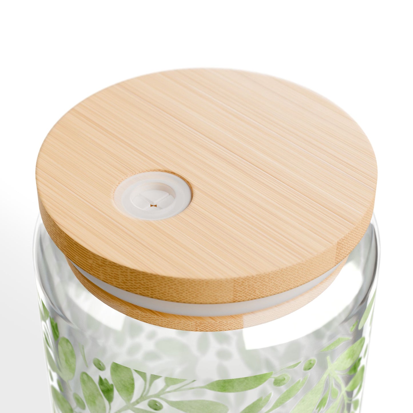 Cute Olive Sipper Glass - 16oz Eco-Friendly Drinkware with Bamboo Lid