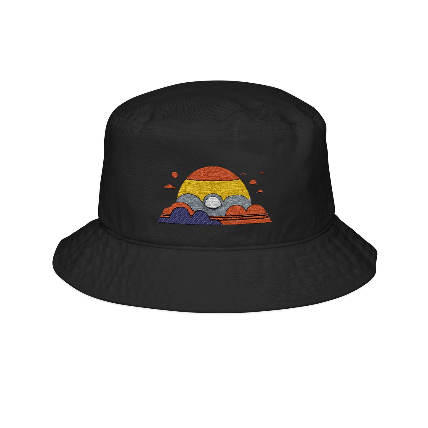 Colorful Sunset Embroidered Bucket Hat | Summer Style, Beachwear, Gift for Outdoorsy Friends