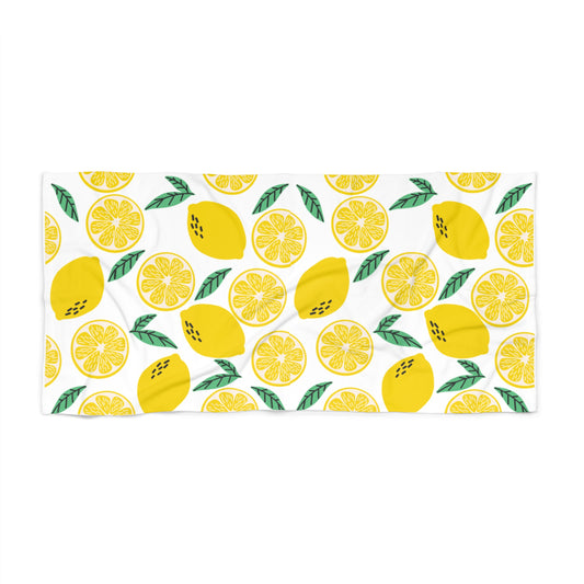 Lemon Slice Beach Towel - 30" × 60"