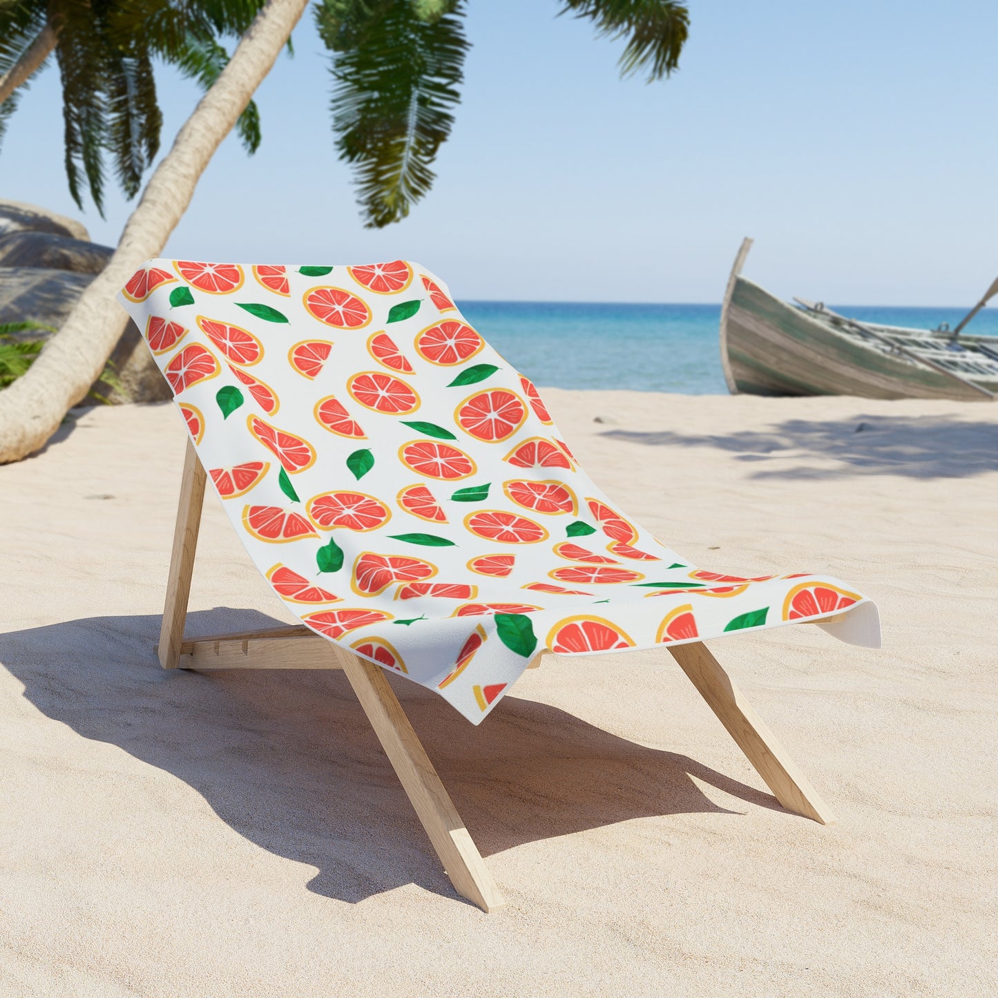 Grapefruit Slice Beach Towel - Vibrant Fruit Design for Summer Fun