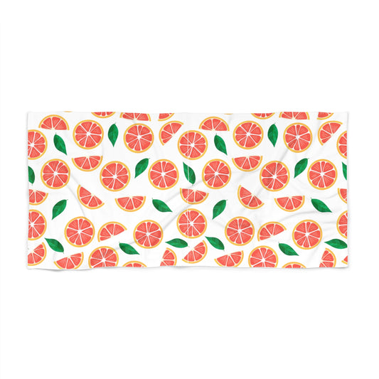 Grapefruit Slice Beach Towel - Vibrant Fruit Design for Summer Fun