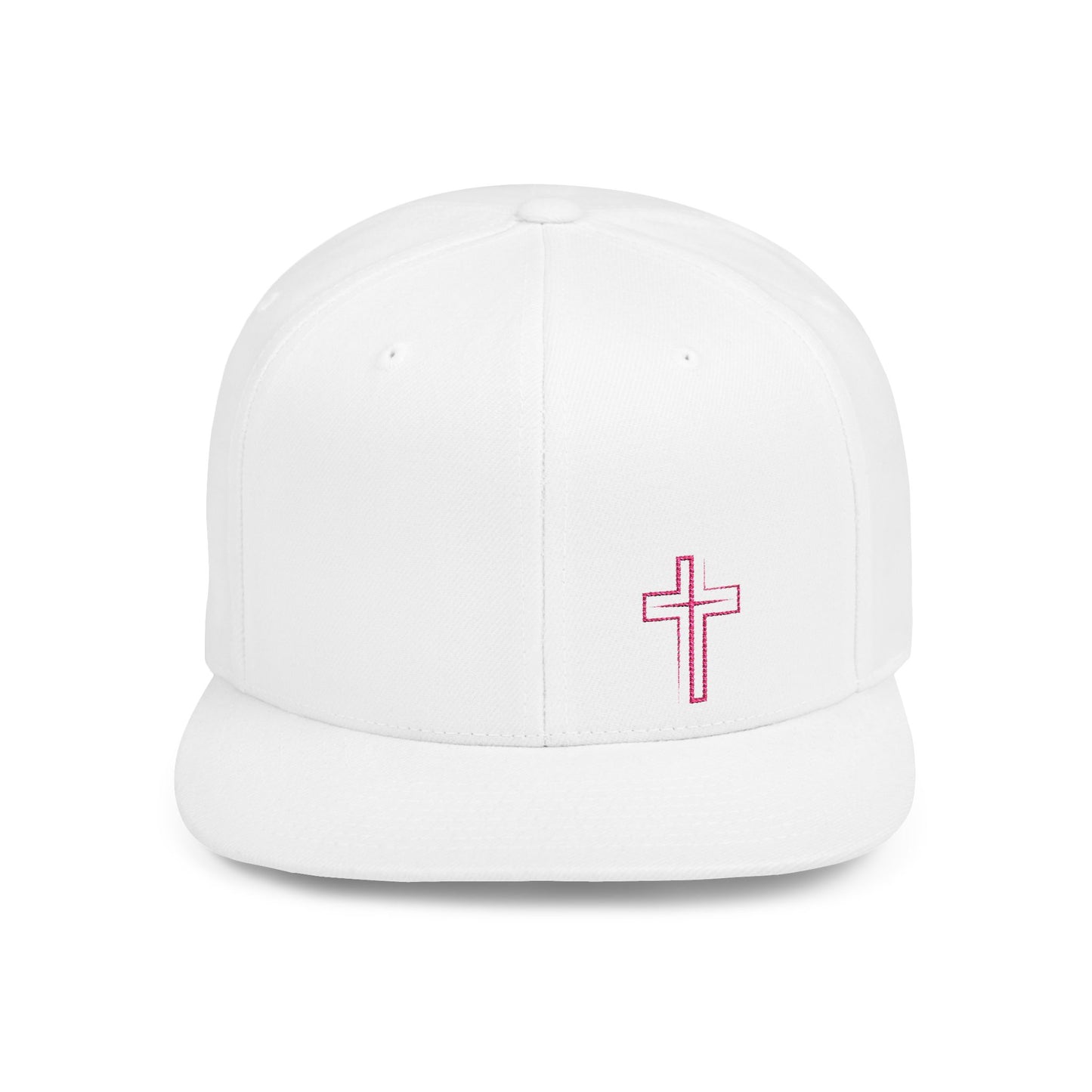 Pink Cross Flat Bill Snapback Hat